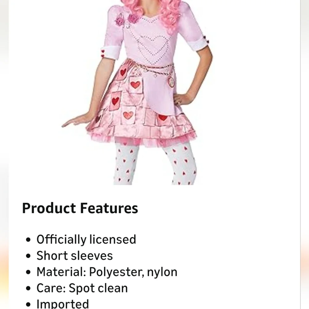 Disney Descendents The Rise Of Red Bridget Costume Dress With Wig Included NEW - Picture 4 of 9